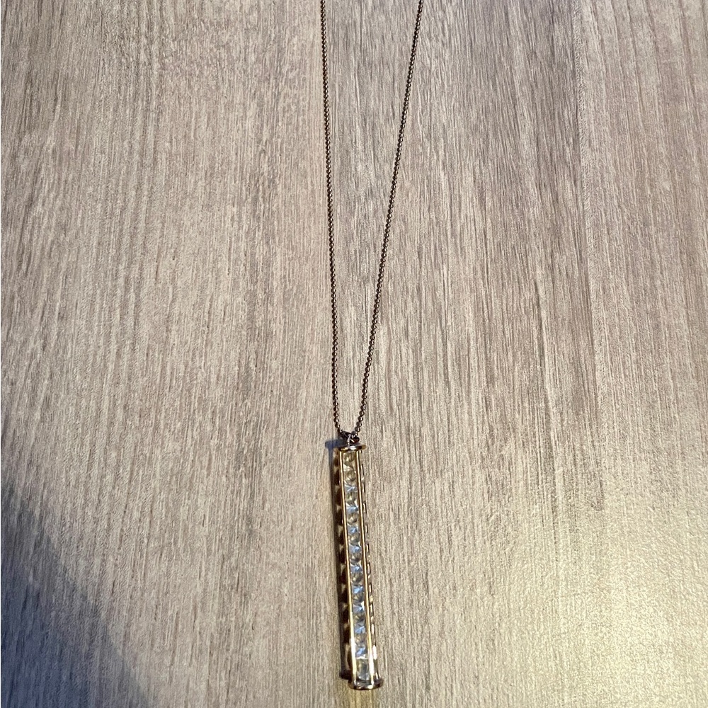 Vertical Jeweled Pendant Necklace